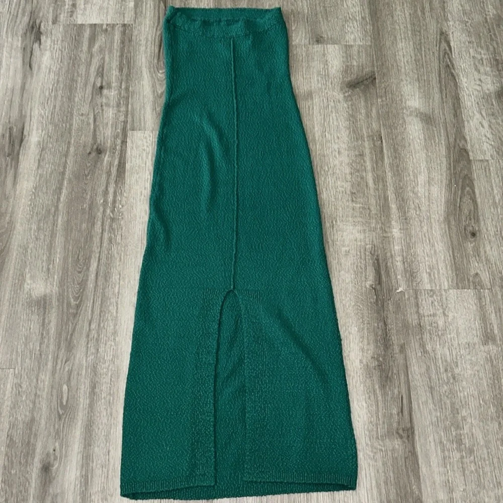 Free People Strapless Maxi Dress in Teal Green